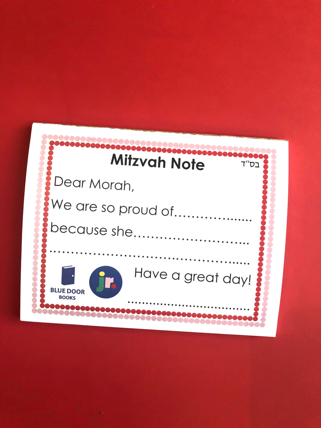 Mitzvah Notes - Girls