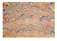 Load image into Gallery viewer, Red &amp; Blue Marbled Paper Collection Peacock Placemats
