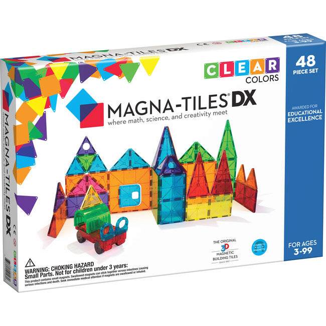 Magna-Tiles DX Clear Colors 48 Piece Set